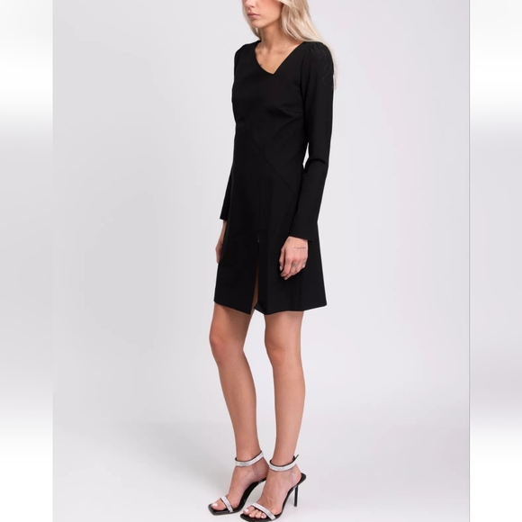 RRP €540 JUST CAVALLI Mini Dress IT40 US4 UK8 S Asymmetric Neck Made in Italy 🇮 - Picture 4 of 8